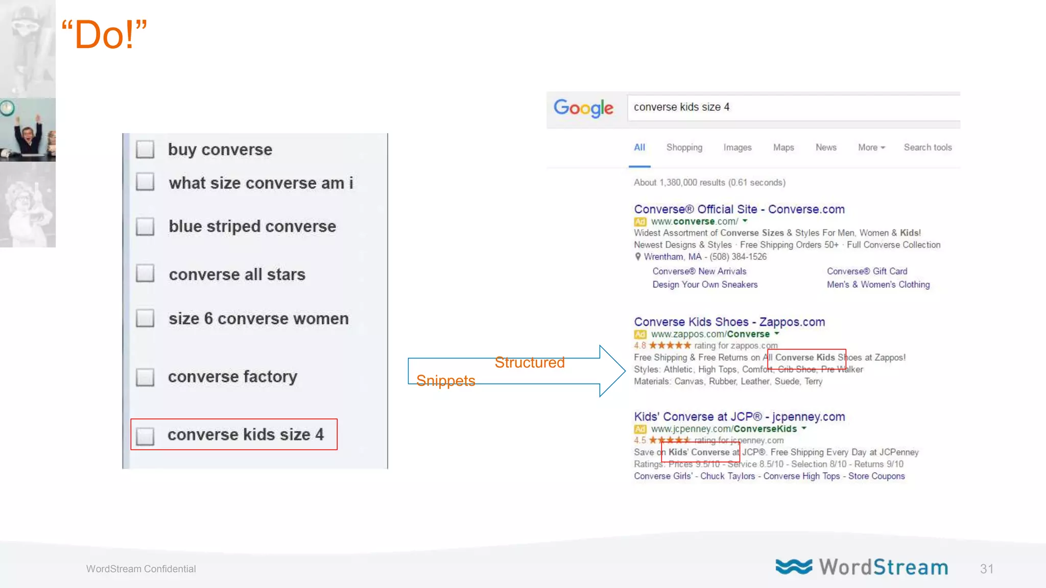 31WordStream Confidential
Structured
Snippets
“Do!”
 