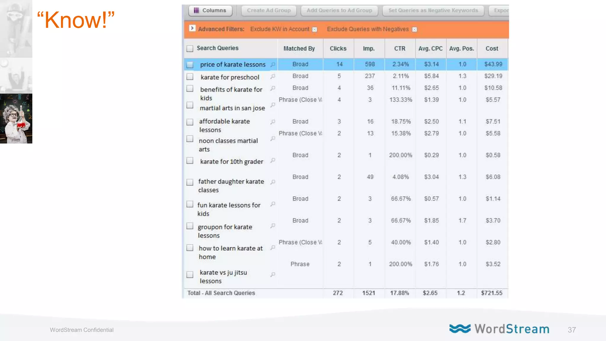 37WordStream Confidential
“Know!”
 