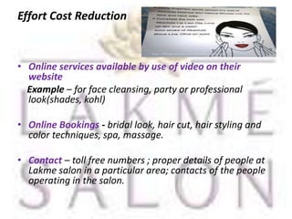 Lakme Salon Service Marketing