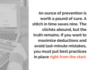 An ounce of prevention is
worth a pound of cure. A
stitch in time saves nine. The
clichés abound, but the
truth remains. I...