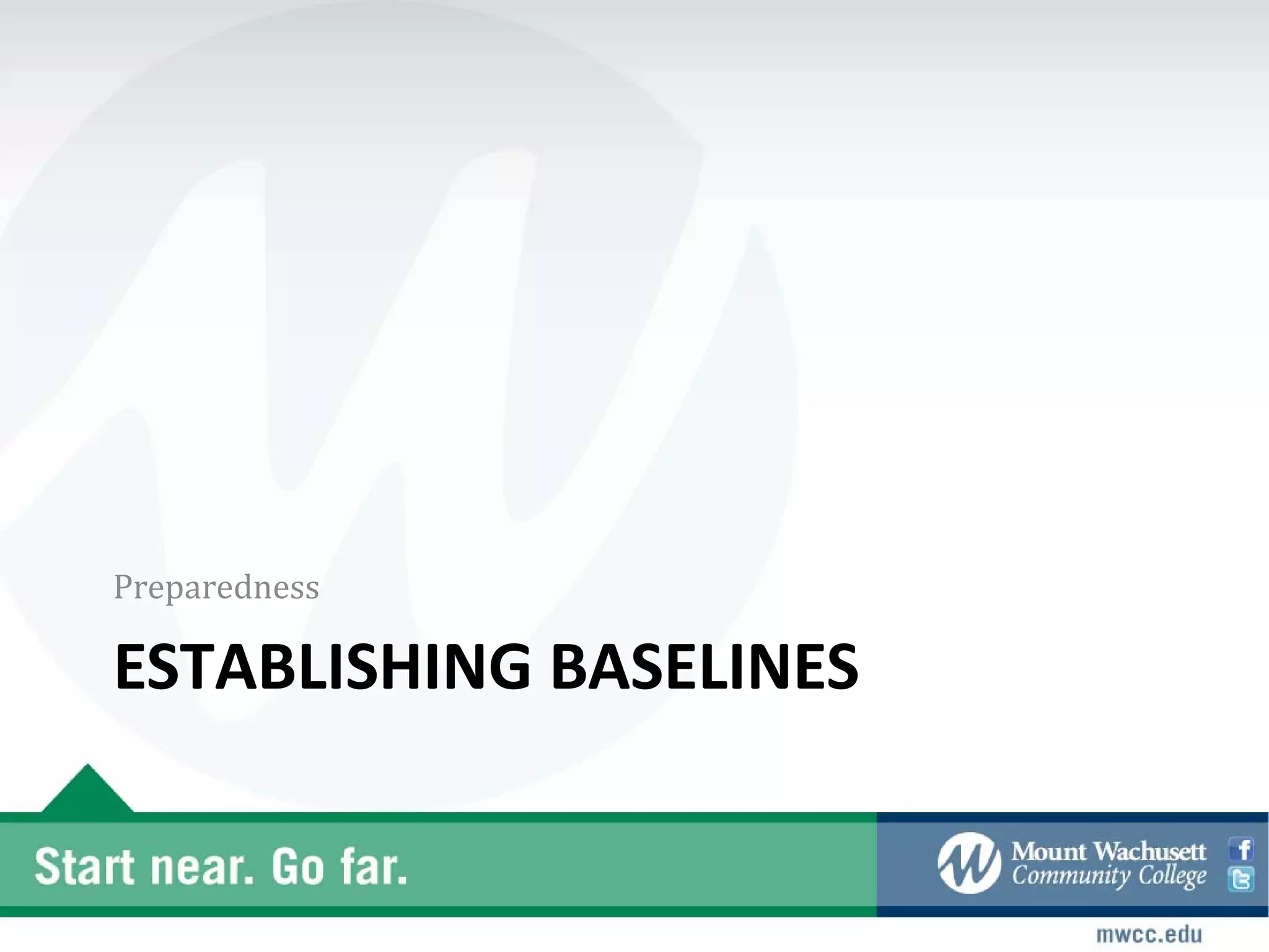 Preparedness

ESTABLISHING BASELINES
 
