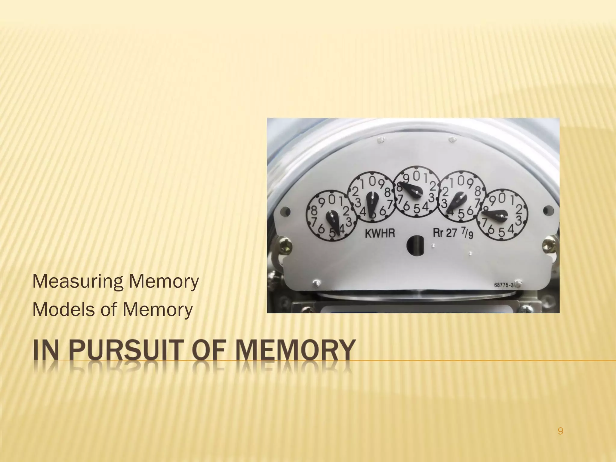 Measuring Memory Models of Memory 