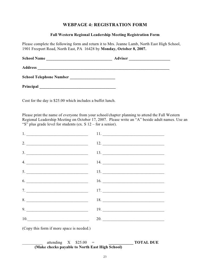 nomination ballot template
