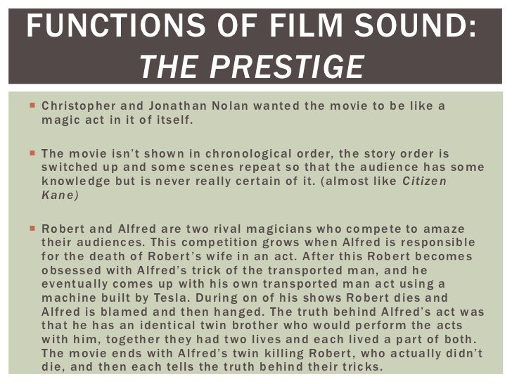 Final sound presentation for intro to film