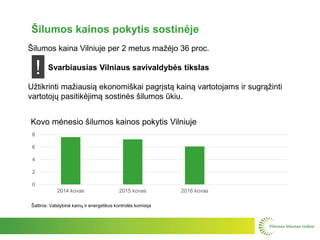 Šilumos kaina Vilniuje per 2 metus mažėjo 36 proc.
Svarbiausias Vilniaus savivaldybės tikslas
Užtikrinti mažiausią ekonomi...