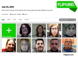 Use the Power of
Communication to Speak
out on Behalf of Truth
Flipgrid.com
 