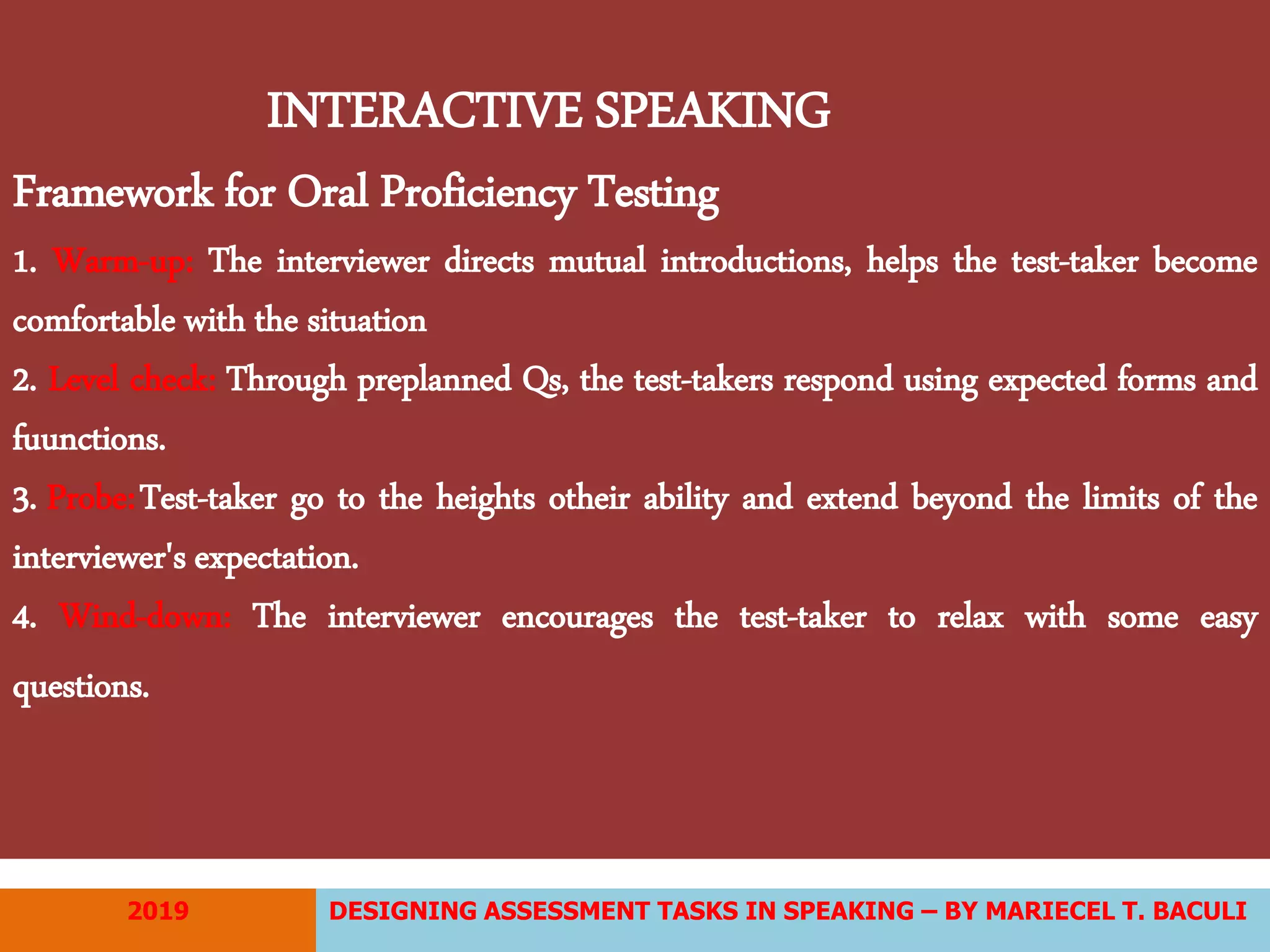 Final speaking assessment | PPT