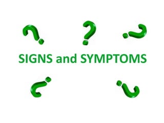 SIGNS and SYMPTOMS 
 