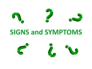 SIGNS and SYMPTOMS 
 