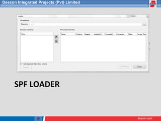 descon.com
Descon Integrated Projects (Pvt) Limited
SPF LOADER
 