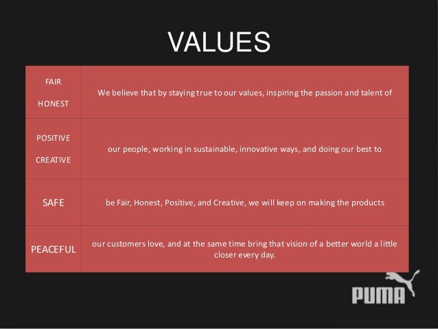 puma mission and vision statement