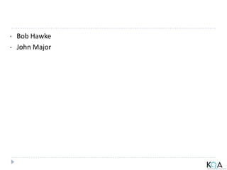 • Bob Hawke
• John Major
 