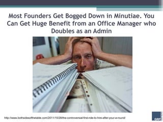 Most Founders Get Bogged Down in Minutiae. You
  Can Get Huge Benefit from an Office Manager who
                Doubles a...