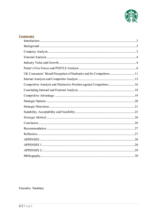 Starbucks Strategic Analysis