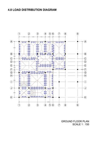 4.0 LOAD DISTRIBUTION DIAGRAM
GROUND FLOOR PLAN
SCALE 1 : 150
 