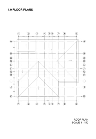 1.0 FLOOR PLANS
ROOF PLAN
SCALE 1 : 150
 