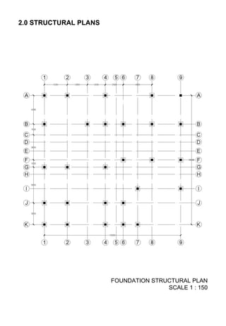 2.0 STRUCTURAL PLANS
FOUNDATION STRUCTURAL PLAN
SCALE 1 : 150
 