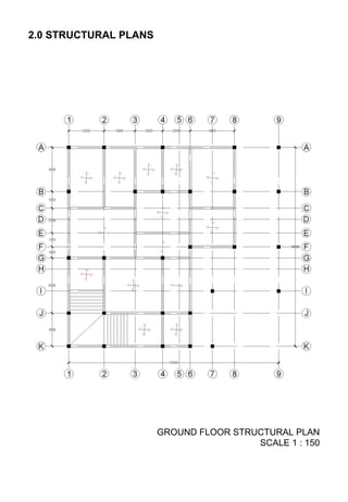 2.0 STRUCTURAL PLANS
GROUND FLOOR STRUCTURAL PLAN
SCALE 1 : 150
 