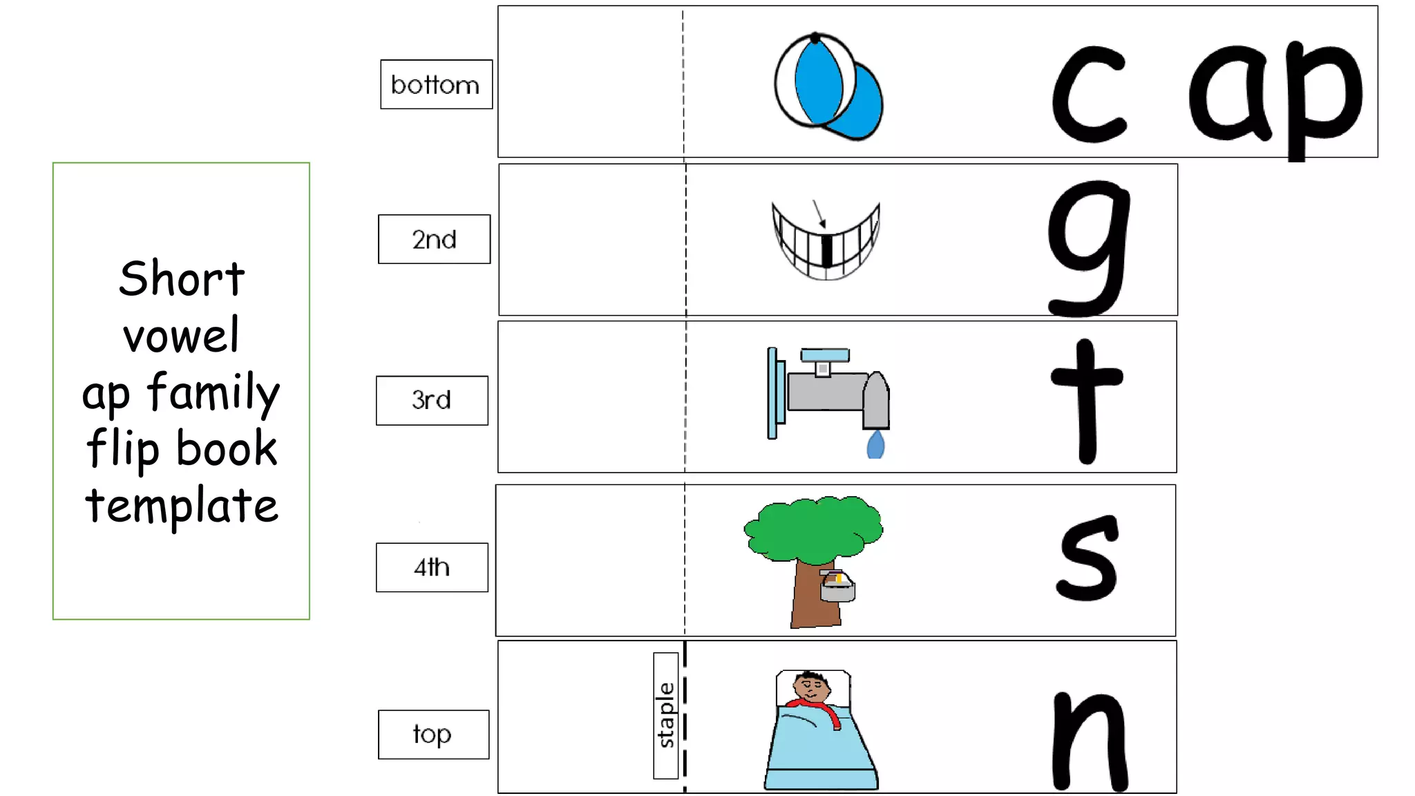 Short
vowel
ap family
flip book
template