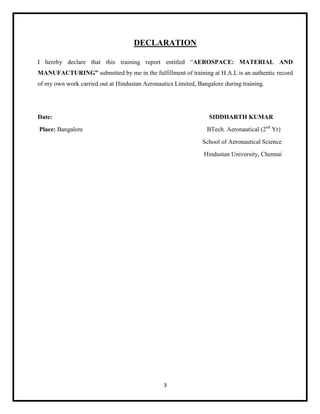 HAL Training report | PDF