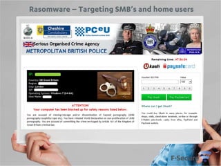 Rasomware – Targeting SMB’s and home users

 