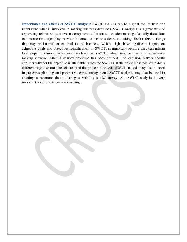 swot analysis example paper