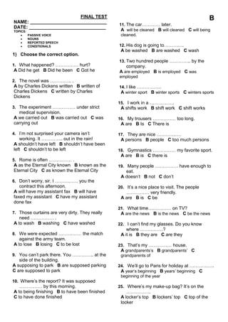 Final test b | PDF