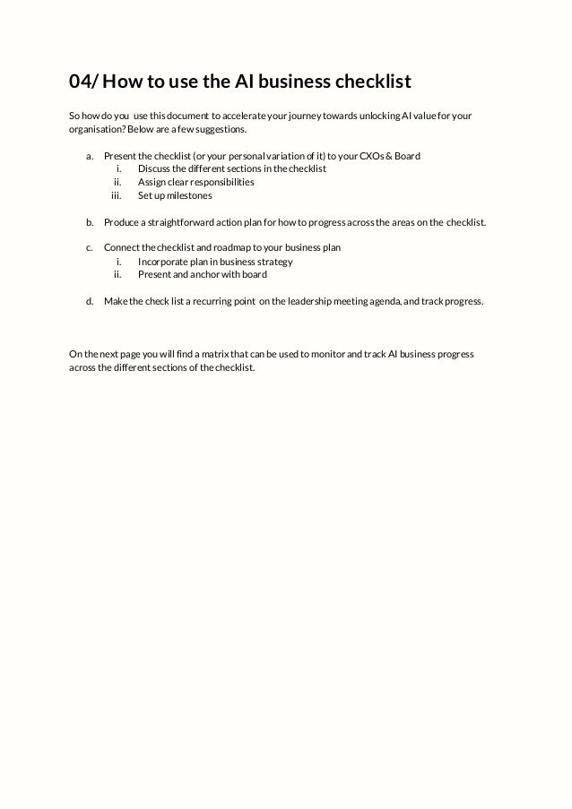 The AI business checklist for CEOs | PDF
