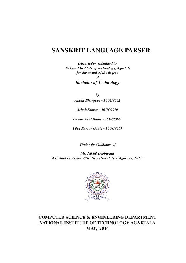 Phd thesis in sanskrit