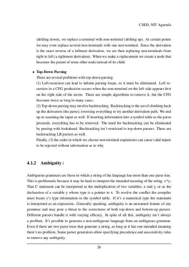 Thesis on top-down parsing