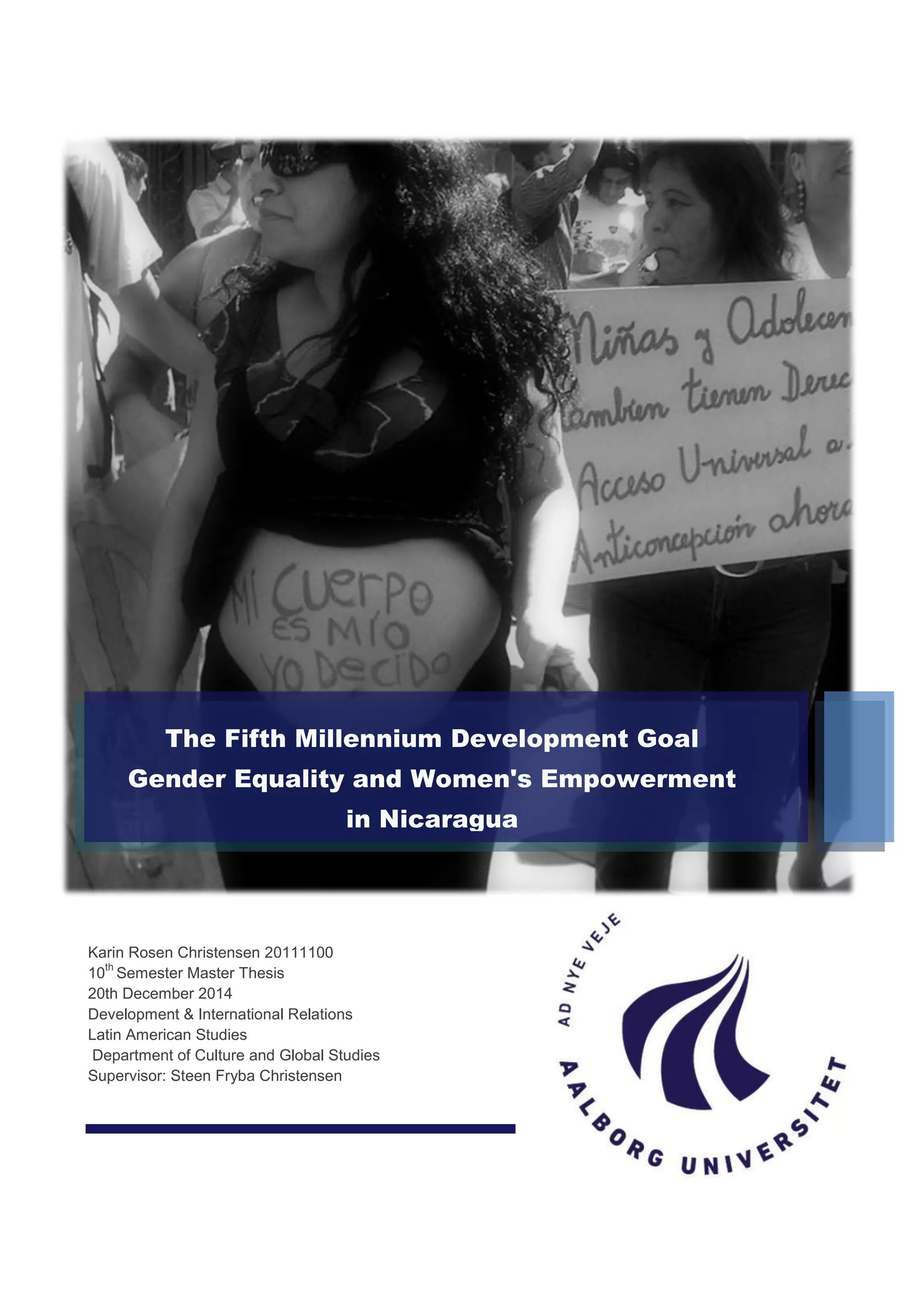 The Fifth Millennium Development Goal: Gender Equality and Women's ...