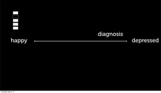 diagnosis
               happy                depressed




Thursday, April 5, 12
 
