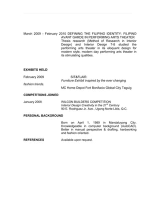 Final thesis presented december 2009 march 2010