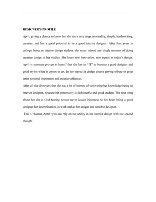 Final thesis presented december 2009 march 2010