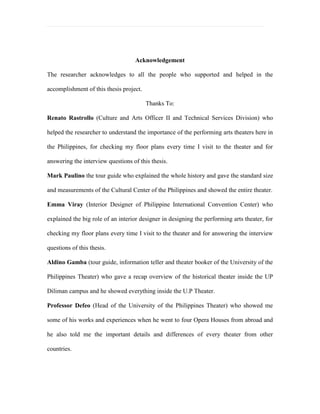 V.I.P Lounge/ Green Rooms - consist of café bar, living area, and dining area provided for the cast and crew for lounging. It is a formal space that is used by the artist to greet the public after a performance and exclusively considered as their private place to socialize at the backstage. 