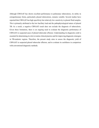 Cbnaat Form.pdf Evaluating CBNAAT Diagnostic Yield in Tubercular Pleural Effusion: A ...