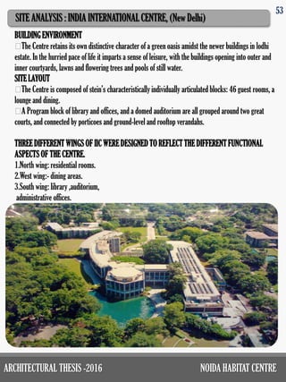Ihc Case Study Thesis report on Habitat Centre, Noida | PDF