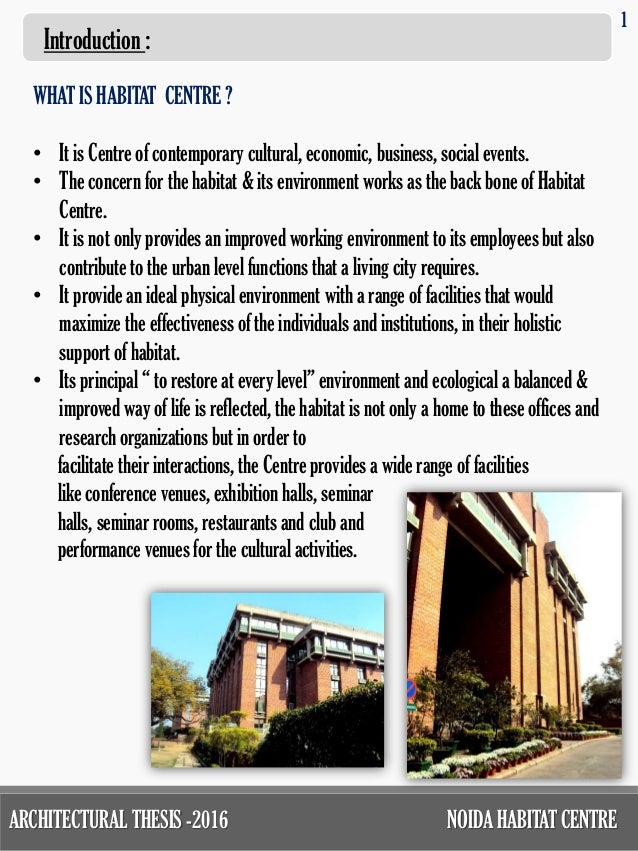 Habitat centre thesis image