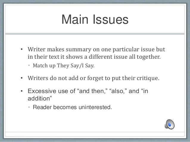 they say i say summary