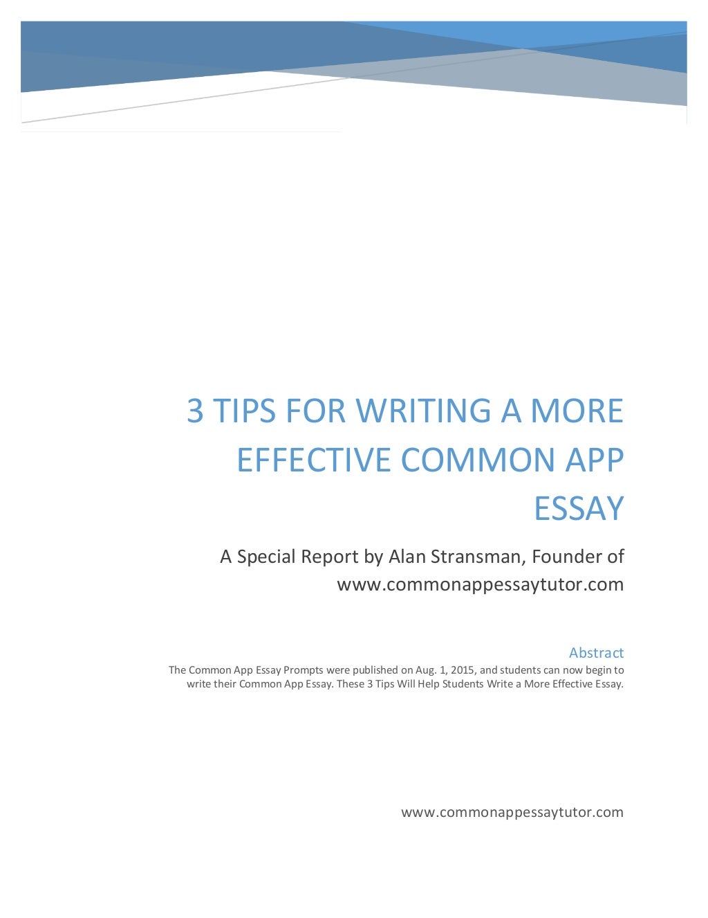 effective common app essays
