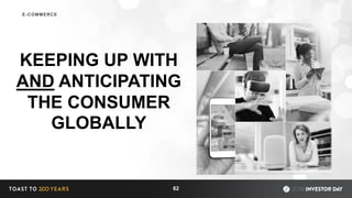 KEEPING UP WITH
AND ANTICIPATING
THE CONSUMER
GLOBALLY
62
E-COMMERCE
 