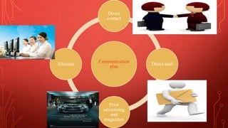 Direct 
contact 
Communication 
plan 
Direct mail 
Print 
advertising 
and 
magazines 
Telesales 
 