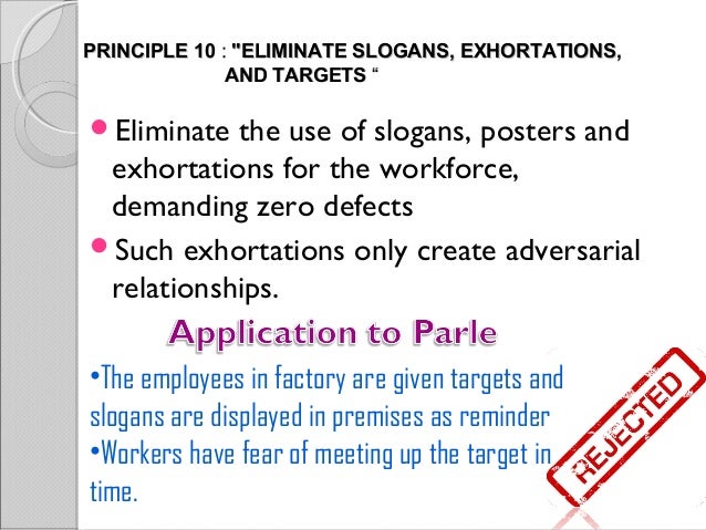 Deming S Principle At Parle