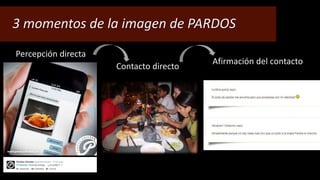 3 momentos de la imagen de PARDOS 
Percepción directa 
Contacto directo 
Afirmación del contacto 
 