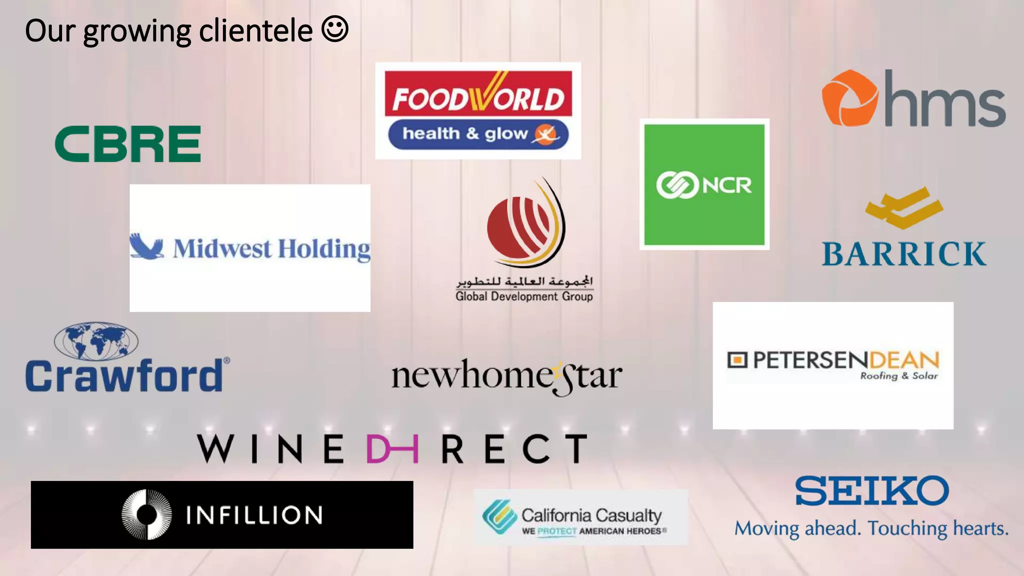 Our growing clientele 
 