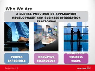 A global provider of application
development and business integration
platforms
Focused on
business
needs
Innovative
technology
Proven
experience
Who We Are
 