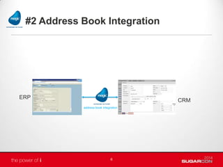 #2 Address Book Integration
6
CRM
ERP
address book integration
 