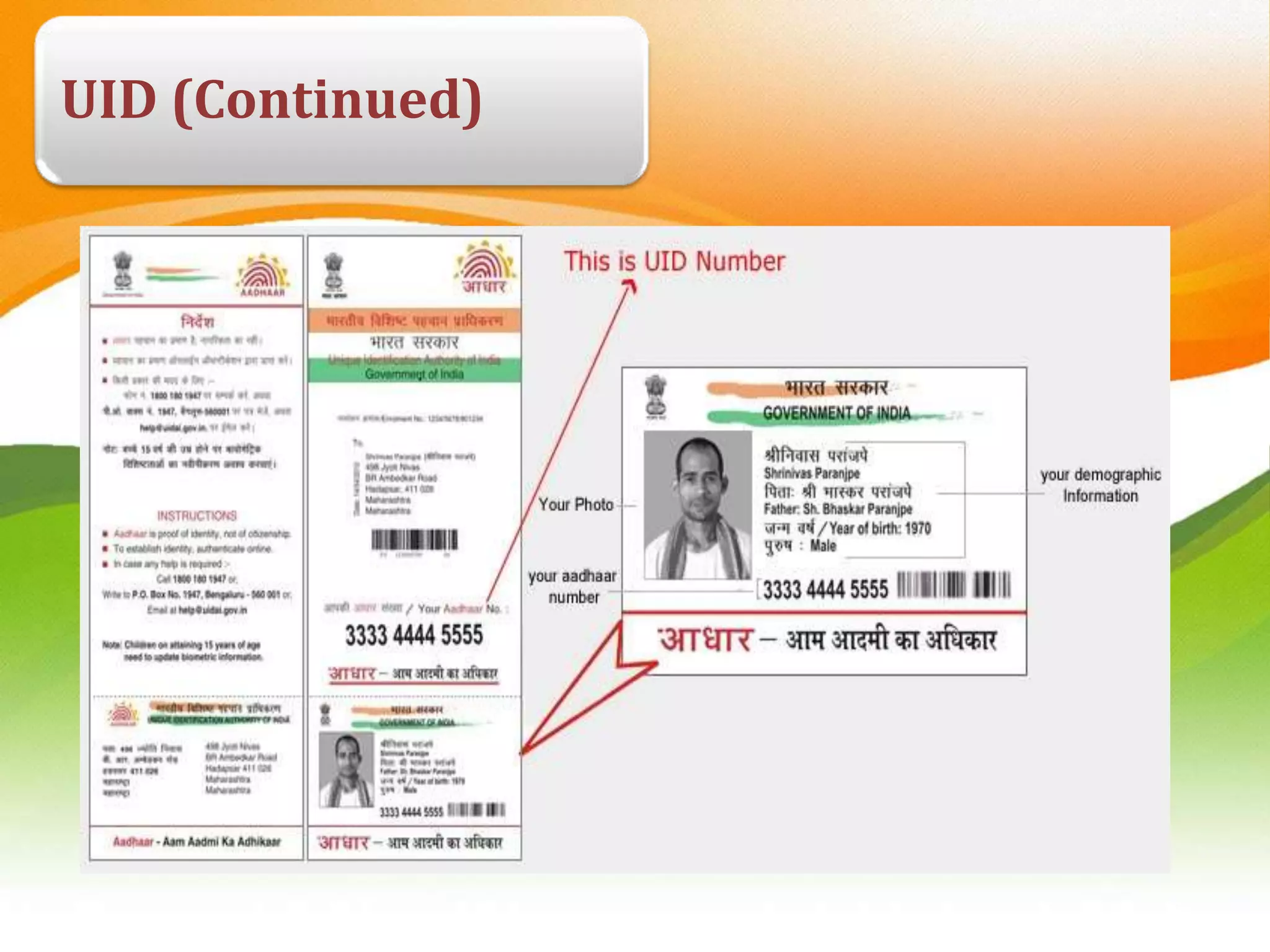 UIDAI:use of technology in increasing efficiency,delivery and ...