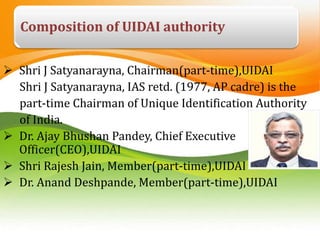 UIDAI:use of technology in increasing efficiency,delivery and ...