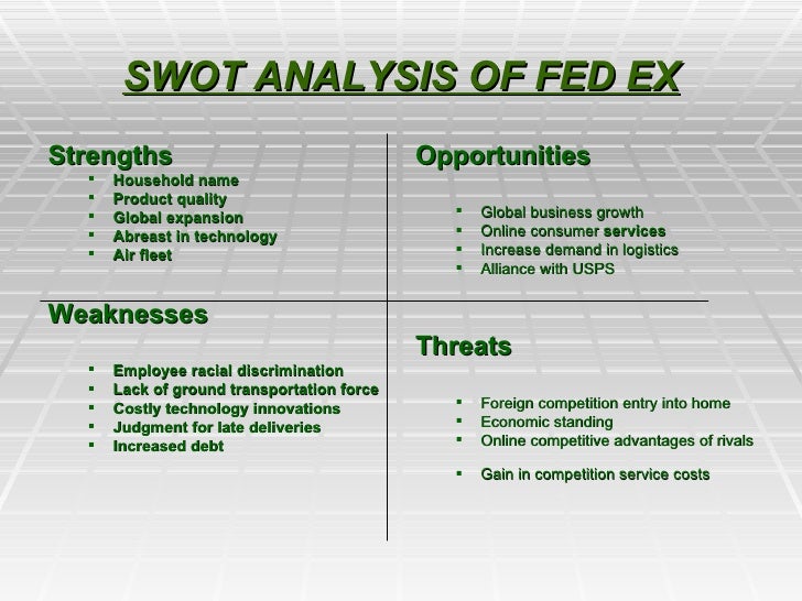 Fedex case study swot